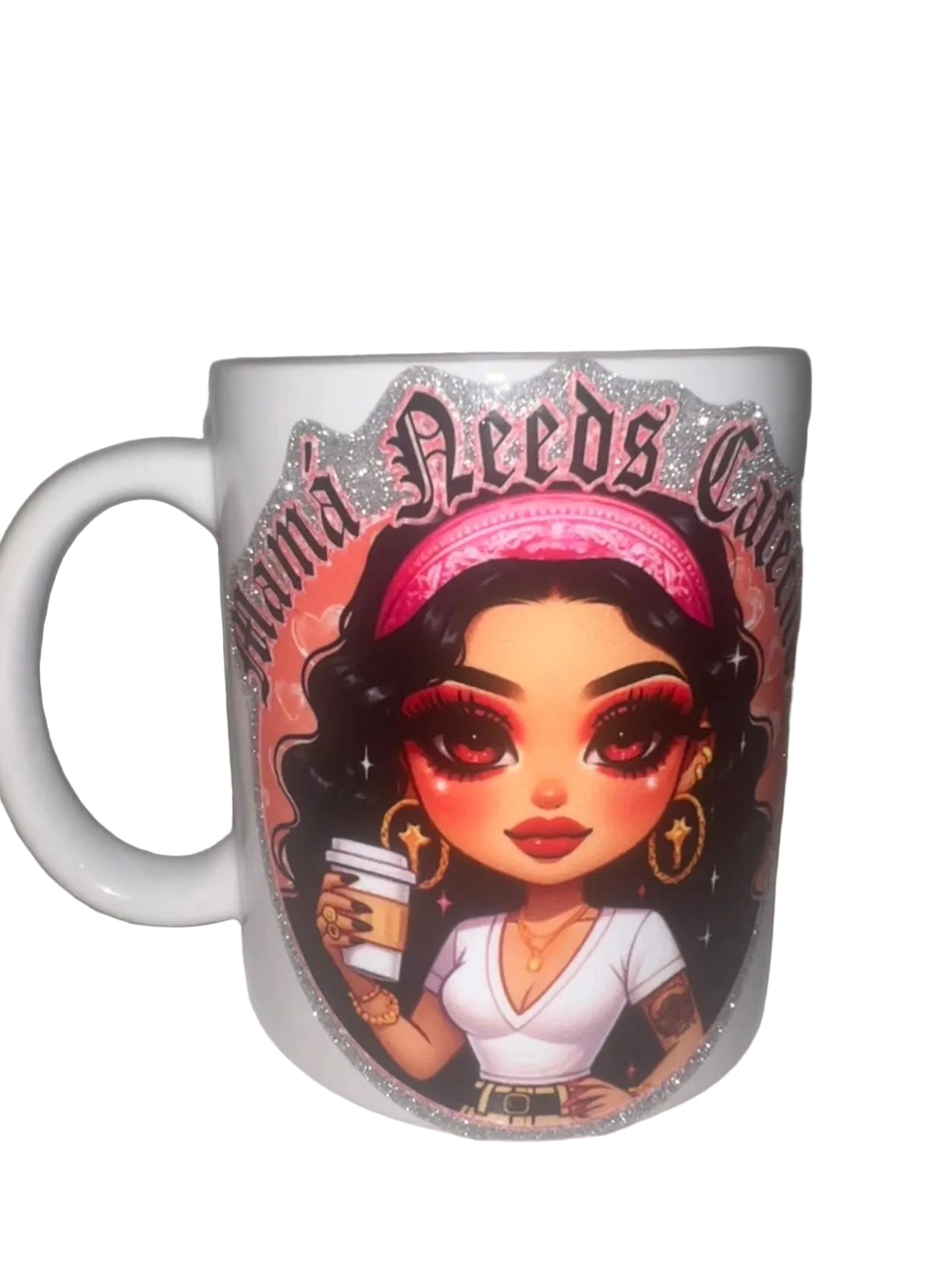 Mama Needs Cafecito Glass Mug