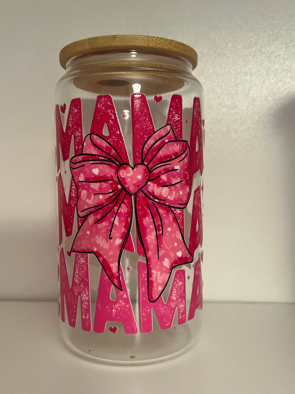MAMA Bow 16oz Glass Cup