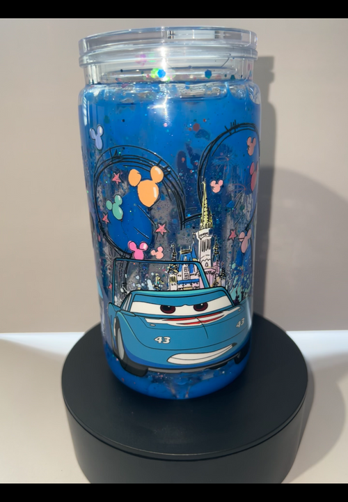 Blue Cars Lava Snow Globe Cup 16oz