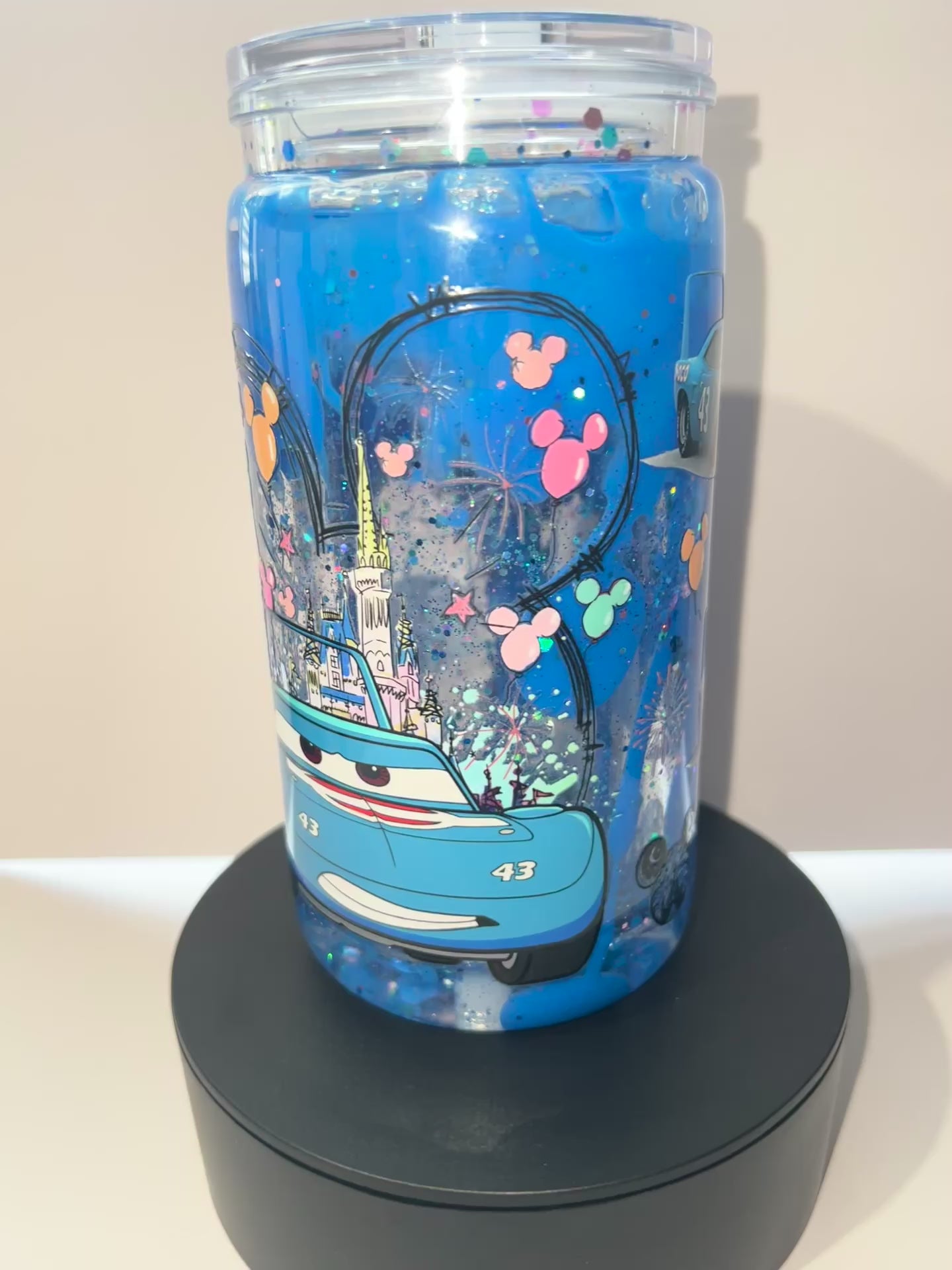 Blue Cars Lava Snow Globe Cup 16oz
