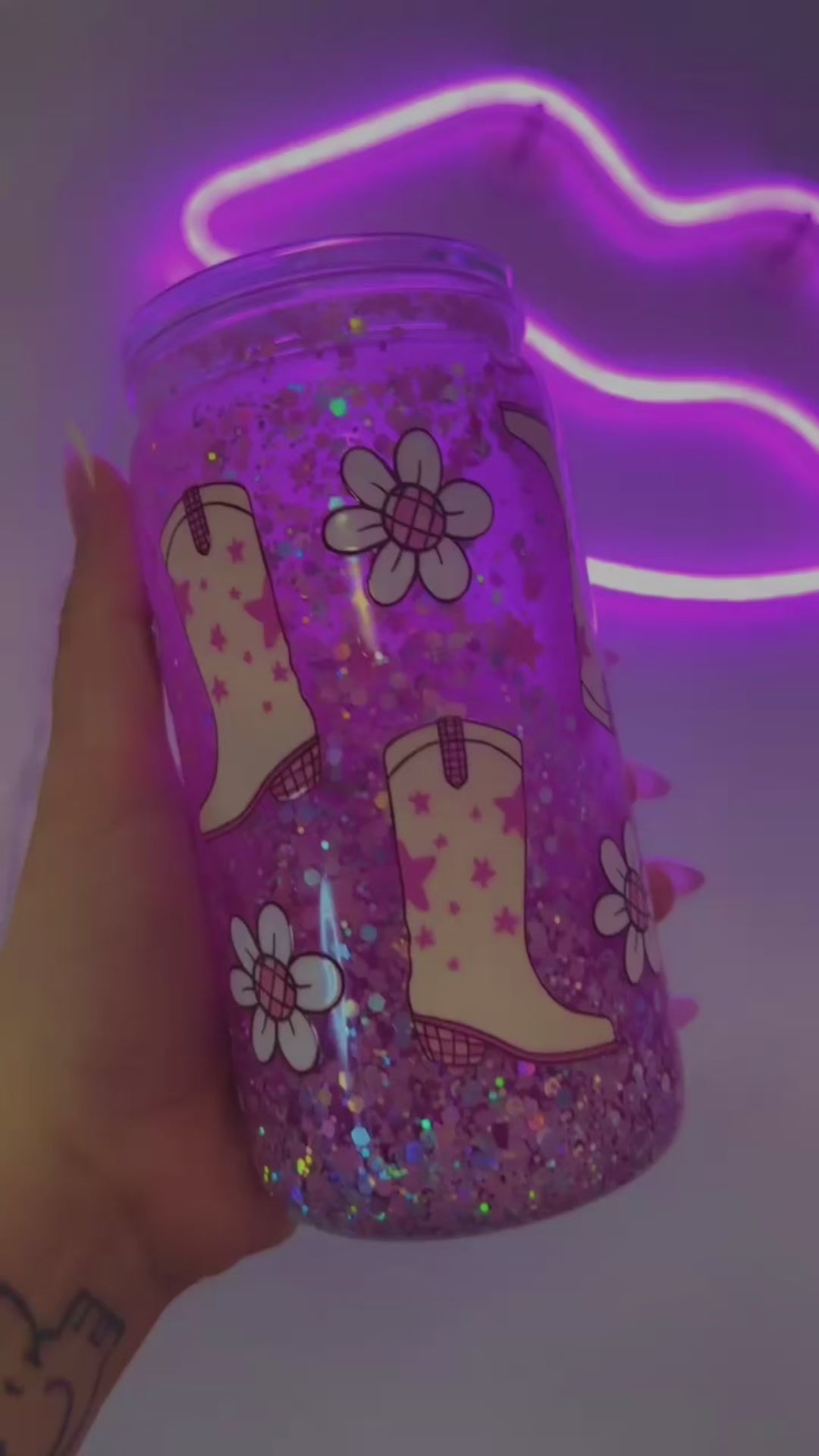 Pink Cowgirl Boots 💕✨ 16oz Snow Globe