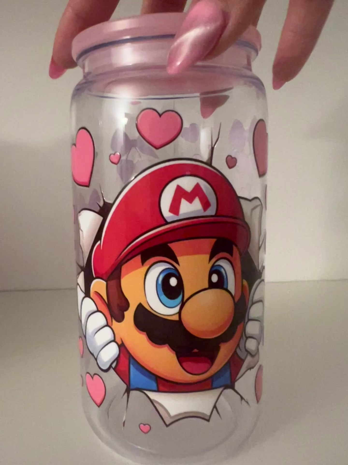 Mario Pink StrawberryBows 16oz Cup